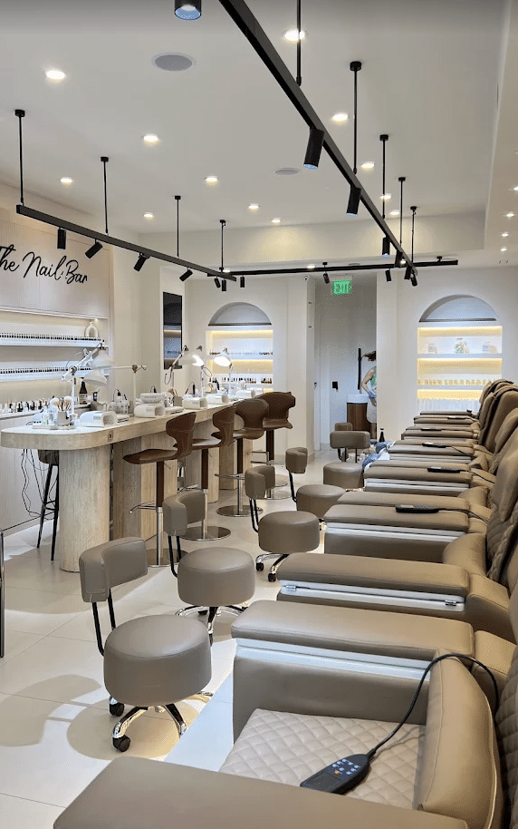 Serene modern interior of NÜDE Nail Spa North York